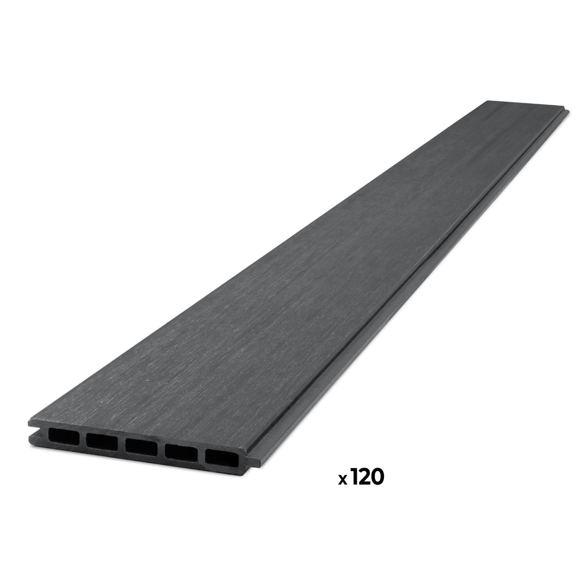 10-Pack Co-extruded Composite Fence Kits - Brushed Urban Gray (6 ft. x 6 ft. - 6 ft. Surface Mount Posts)