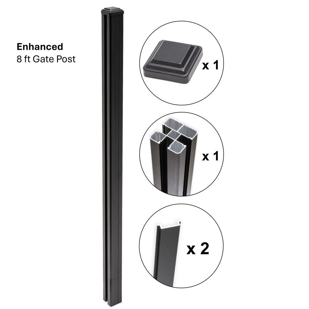 Aluminum In-Ground Gate Frame & Panel Kit - Umber (5 Panels + 1 Gate - 5 ft. x 8 ft.)