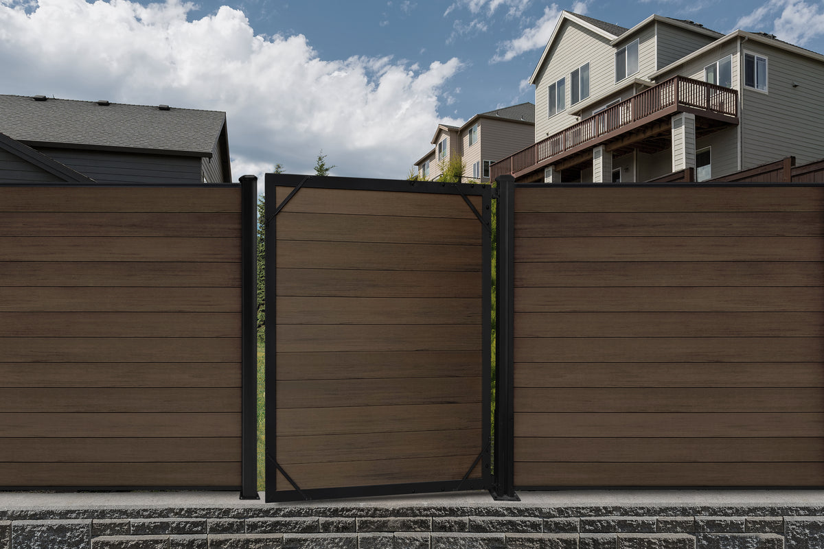 Aluminum Surface Mount Gate Frame & Panel Kit - Umber (5 Panels + 1 Gate - 5 ft. x 6 ft.)