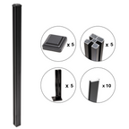 Aluminum Surface Mount Gate Frame & Panel Kit - Umber (5 Panels + 1 Gate - 5 ft. x 6 ft.)