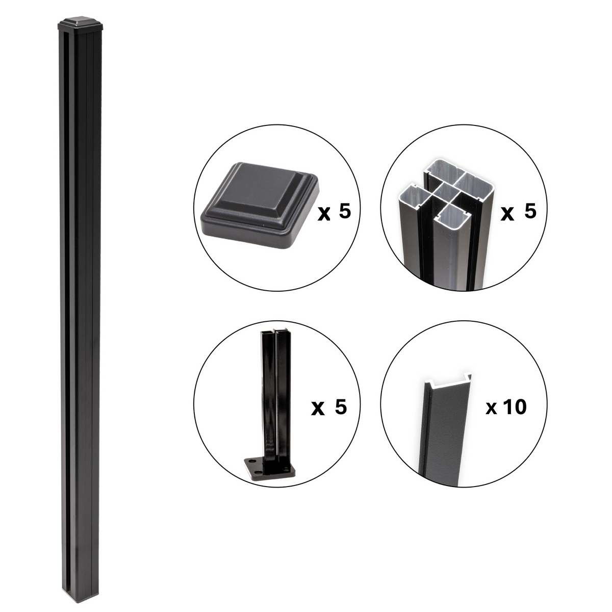 Aluminum Surface Mount Gate Frame & Panel Kit - Umber (5 Panels + 1 Gate - 5 ft. x 6 ft.)