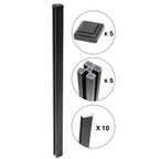 Aluminum In-Ground Gate Frame & Panel Kit - Umber (5 Panels + 1 Gate - 5 ft. x 8 ft.)