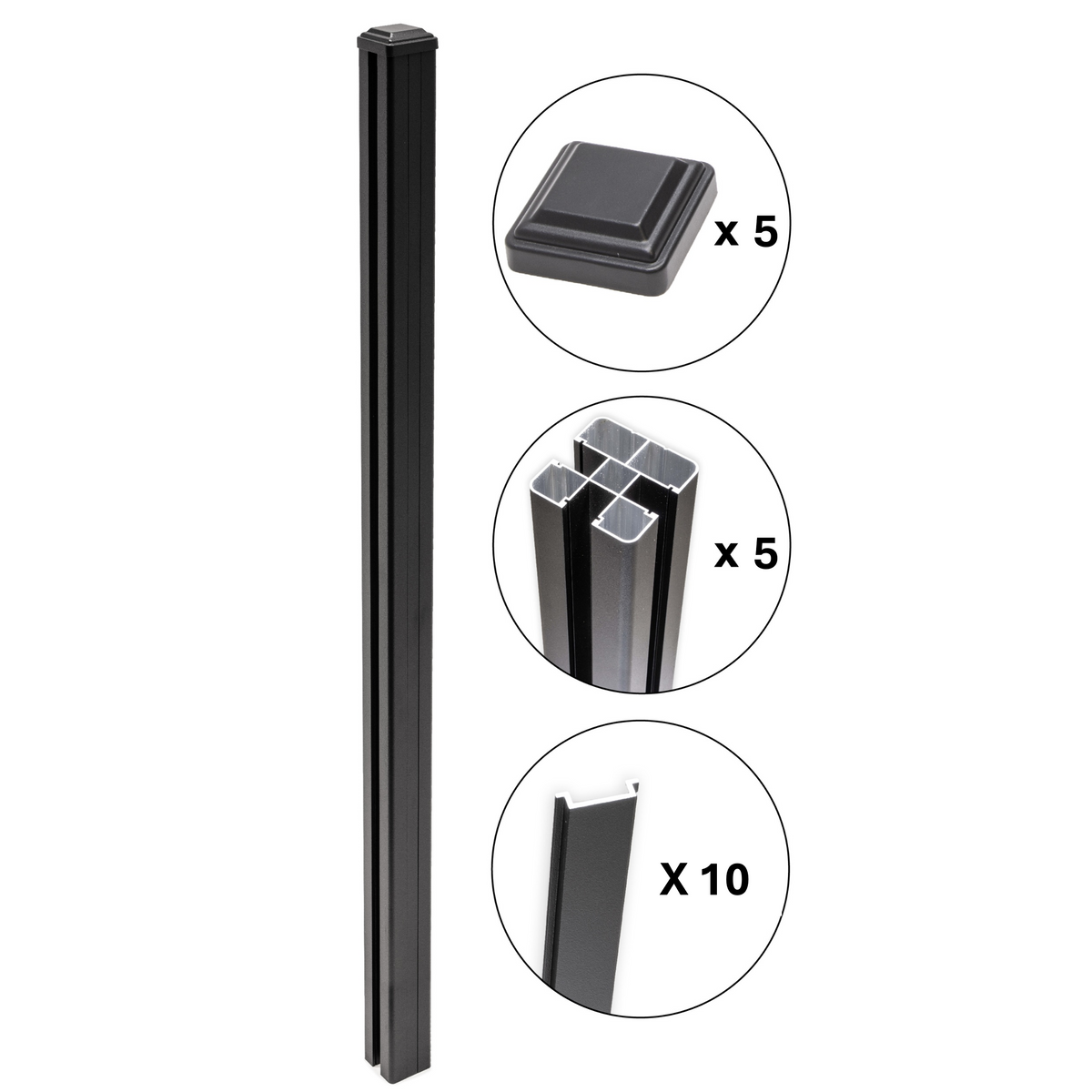 Aluminum In-Ground Gate Frame & Panel Kit - Umber (5 Panels + 1 Gate - 5 ft. x 8 ft.)