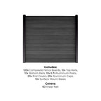 10-Pack Co-extruded Composite Fence Kits - Brushed Urban Gray (6 ft. x 6 ft. - 6 ft. Surface Mount Posts)