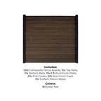 10-Pack Co-extruded Composite Fence Kits - Brushed Umber (6 ft. x 6 ft. - 8 ft. In-Ground Posts)