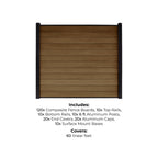 10-Pack Co-extruded Composite Fence Kits - Brushed Canyon Brown (6 ft. x 6 ft. - 8 ft. In-Ground Posts)