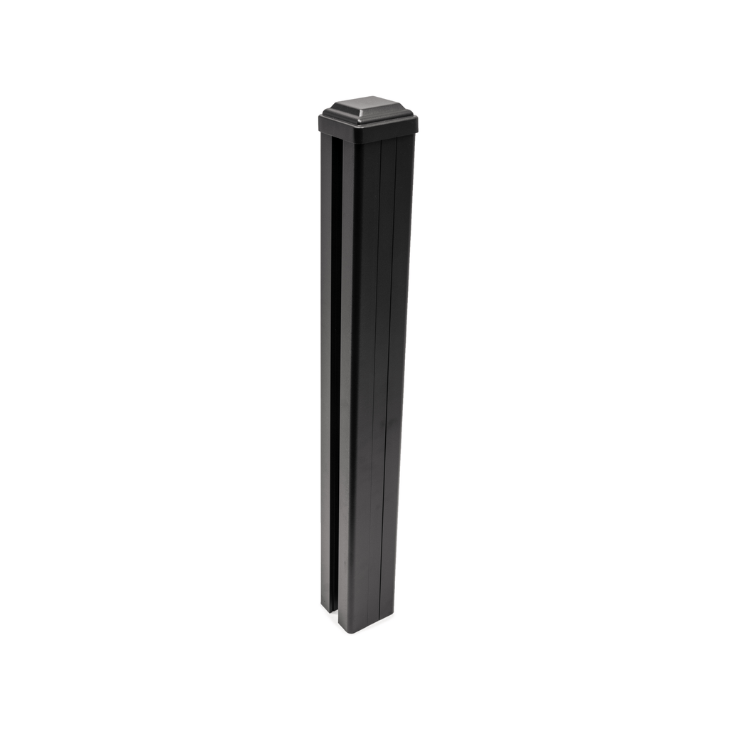 Aluminum 8 ft. In-Ground Fence Post - Black (3.15 in. x 3.15 in. x 8 ft.)