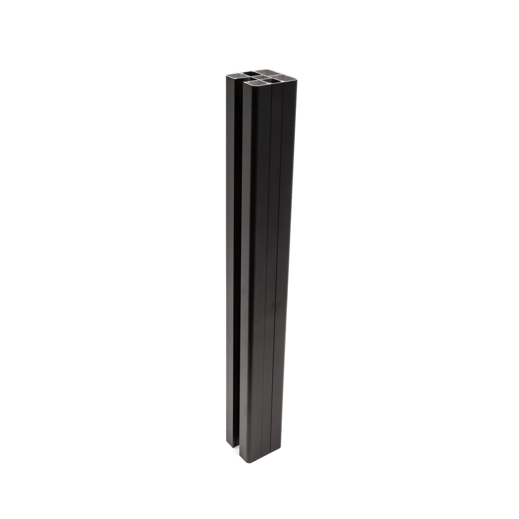 Aluminum 6 ft. Surface Mount Fence Post - Black (3.15 in. x 3.15 in. x 6 ft.)