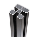 Aluminum 6 ft. Surface Mount Fence Post - Black (3.15 in. x 3.15 in. x 6 ft.)