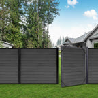 Aluminum Surface Mount Gate Frame & Panel Kit - Ashwood Gray (5 Panels + 1 Gate - 5 ft. x 6 ft.)