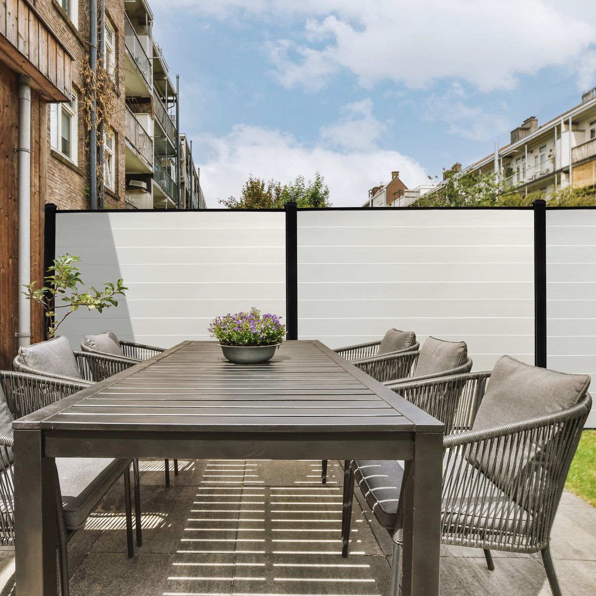 Horizontal Vinyl Fence Panel - White (6 ft. x 6 ft.)