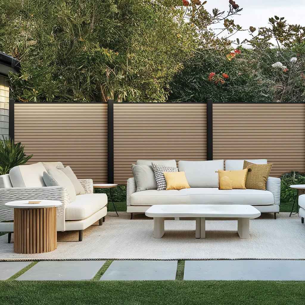 Co-extruded Fluted Composite Fence Panel - Tan (6 ft. x 6 ft.)