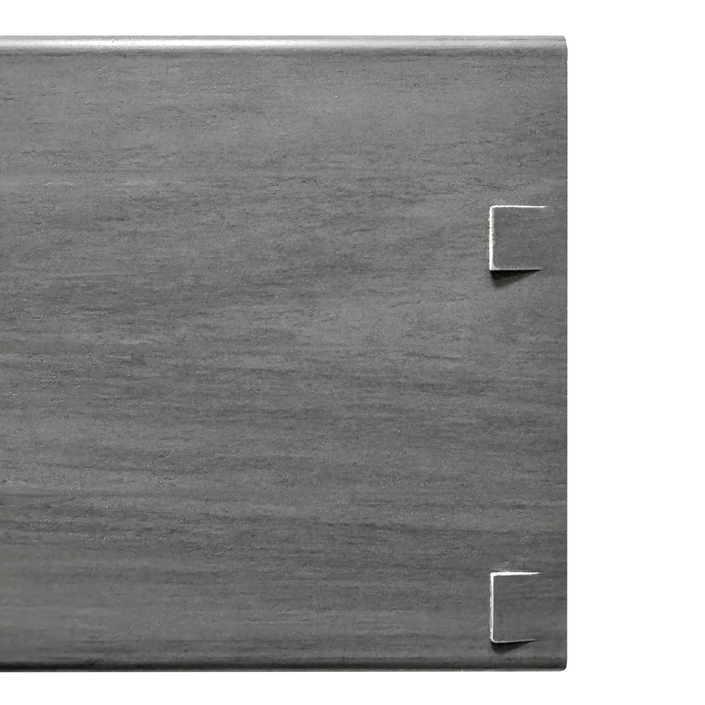Vinyl Fence Panel Kit with Metal Inserts - Woodgrain Gray (6 ft. x 6 ft.)