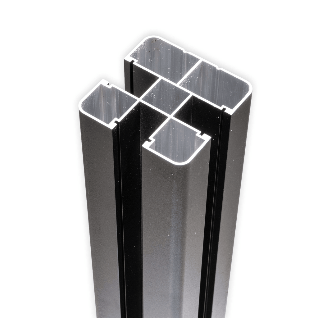 Aluminum 8 ft. In-Ground Fence Post - Black (3.15 in. x 3.15 in. x 8 ft.)