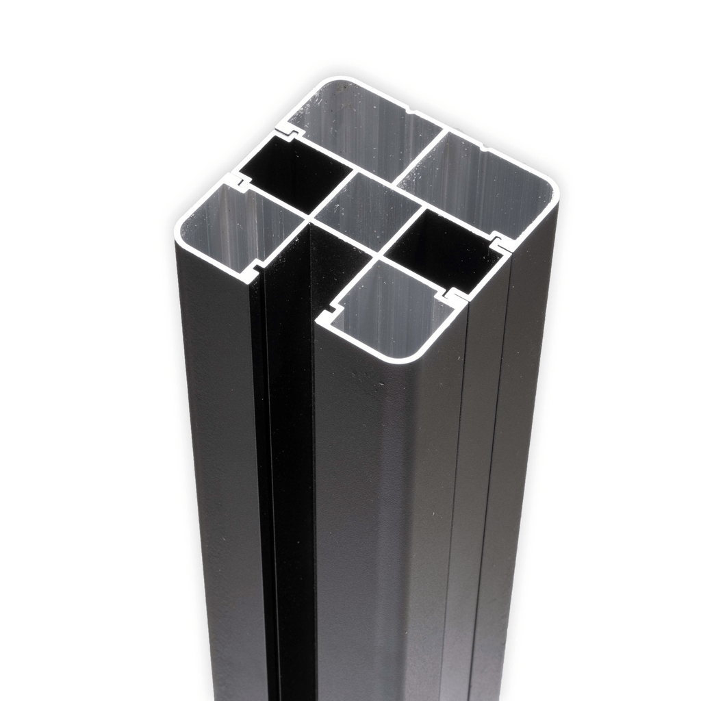 Aluminum 8 ft. In-Ground Fence Post - Black (3.15 in. x 3.15 in. x 8 ft.)
