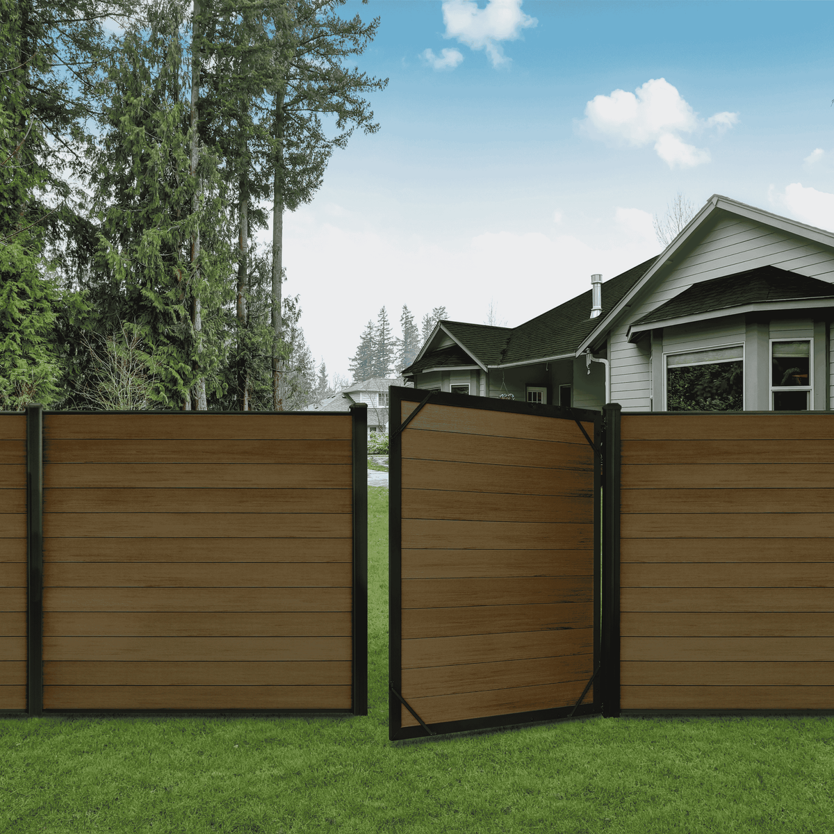 Aluminum 8 ft. In-Ground Fence Post - Black (3.15 in. x 3.15 in. x 8 ft.)