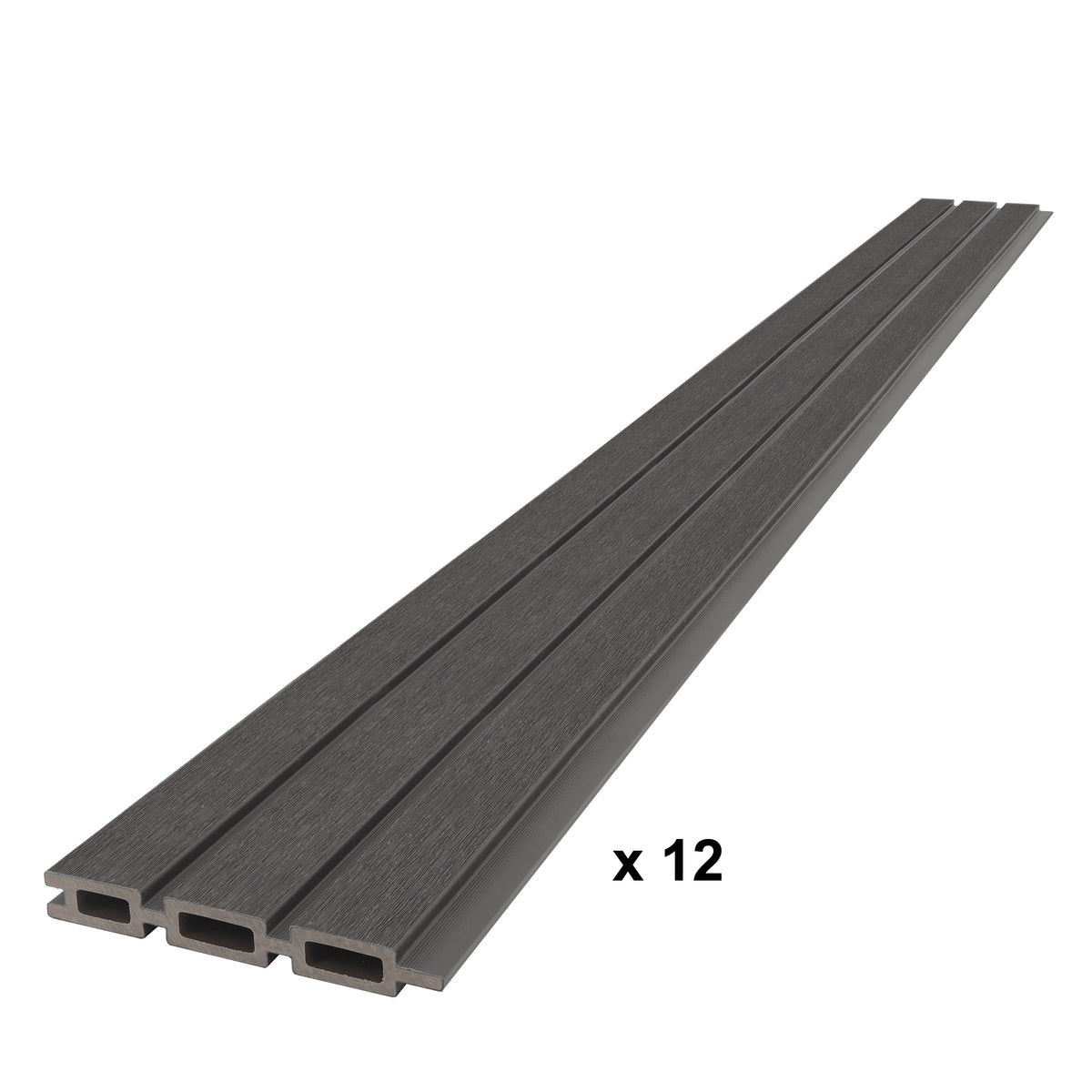 Co-extruded Fluted Composite Fence Panel - Gray (6 ft. x 6 ft.)