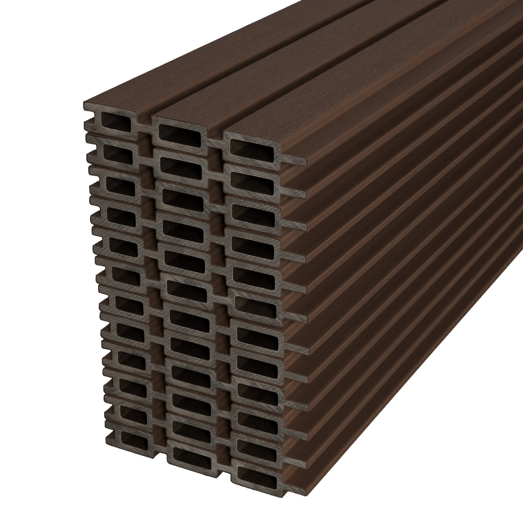 Co-extruded Fluted Composite Fence Panel - Brown (6 ft. x 6 ft.)