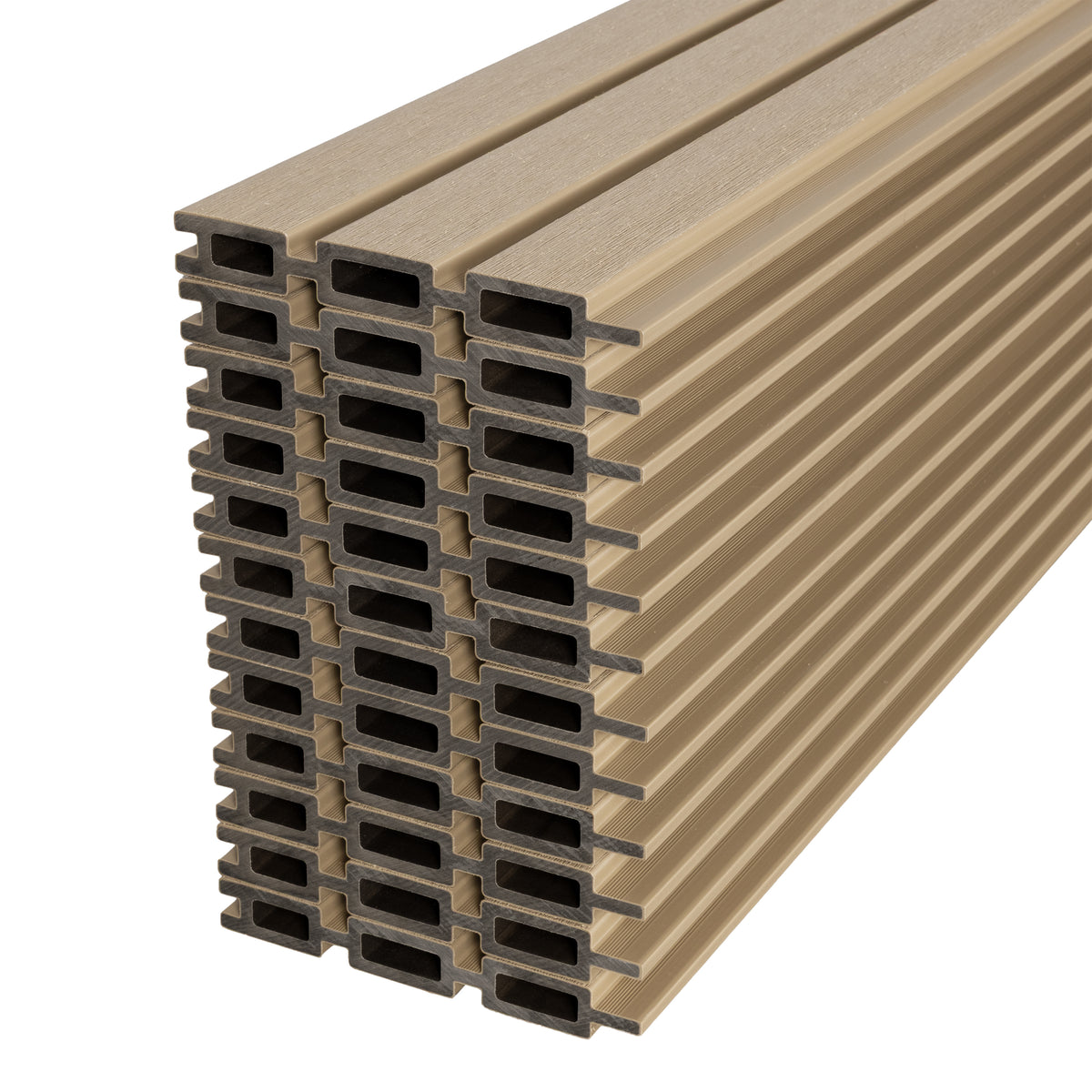 Co-extruded Fluted Composite Fence Panel - Tan (6 ft. x 6 ft.)