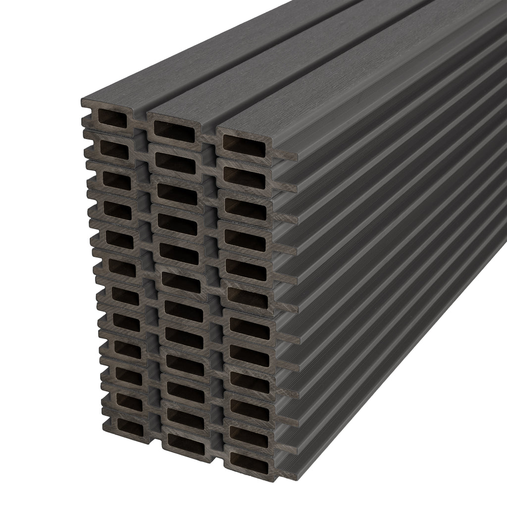 Co-extruded Fluted Composite Fence Panel - Gray (6 ft. x 6 ft.)