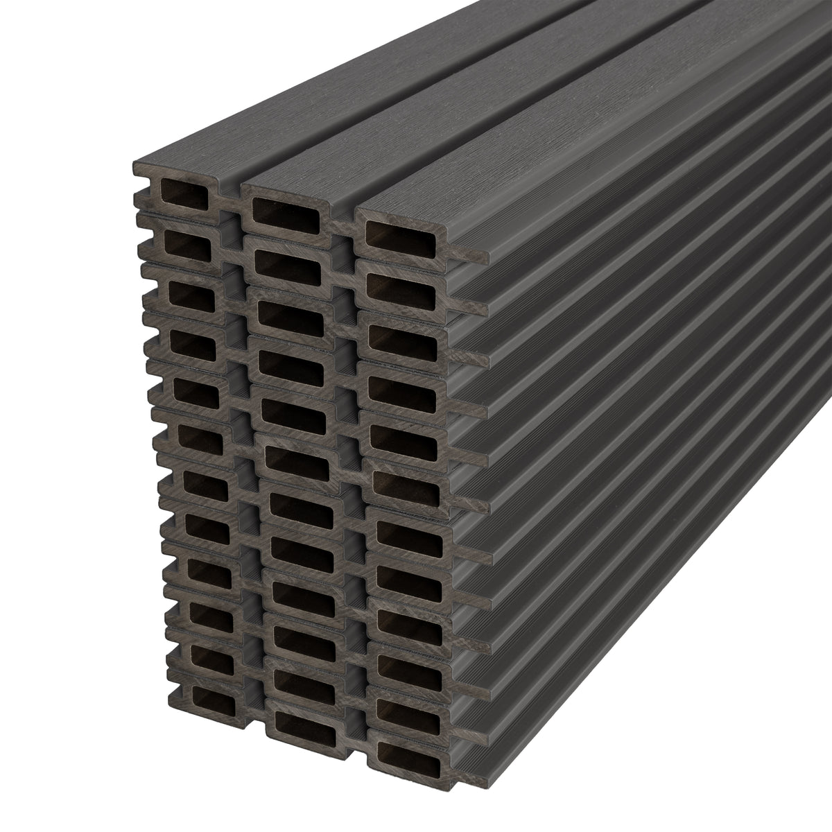 Co-extruded Fluted Composite Fence Panel - Gray (6 ft. x 6 ft.)