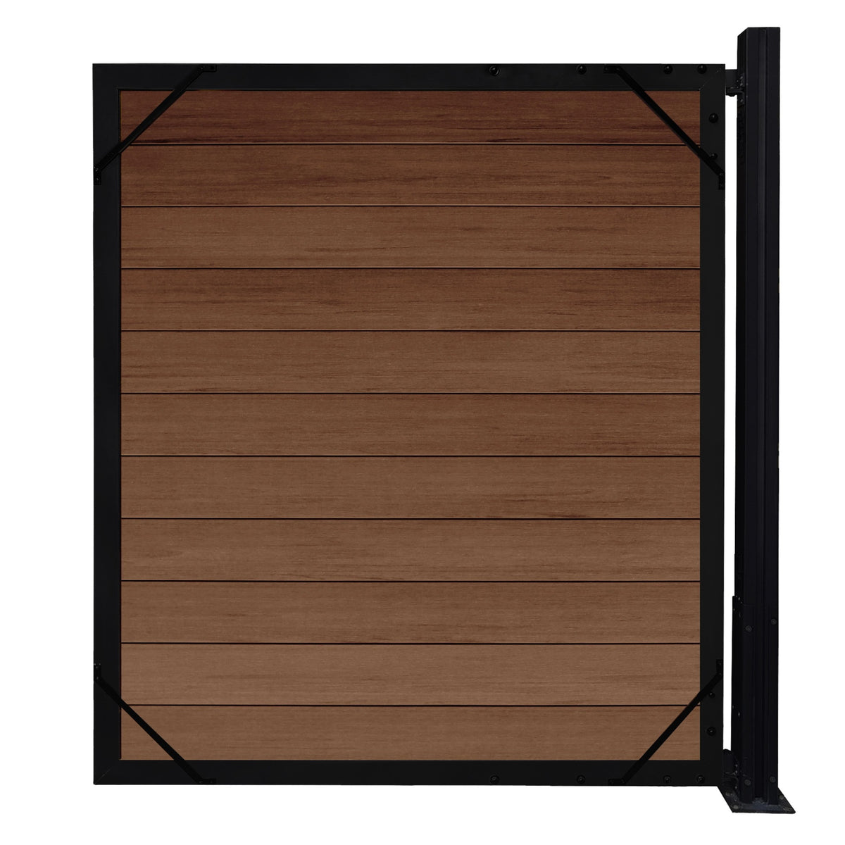 Aluminum Surface Mount Gate Frame & Panel Kit - Auburn Brown (5 Panels + 1 Gate - 5 ft. x 6 ft.)
