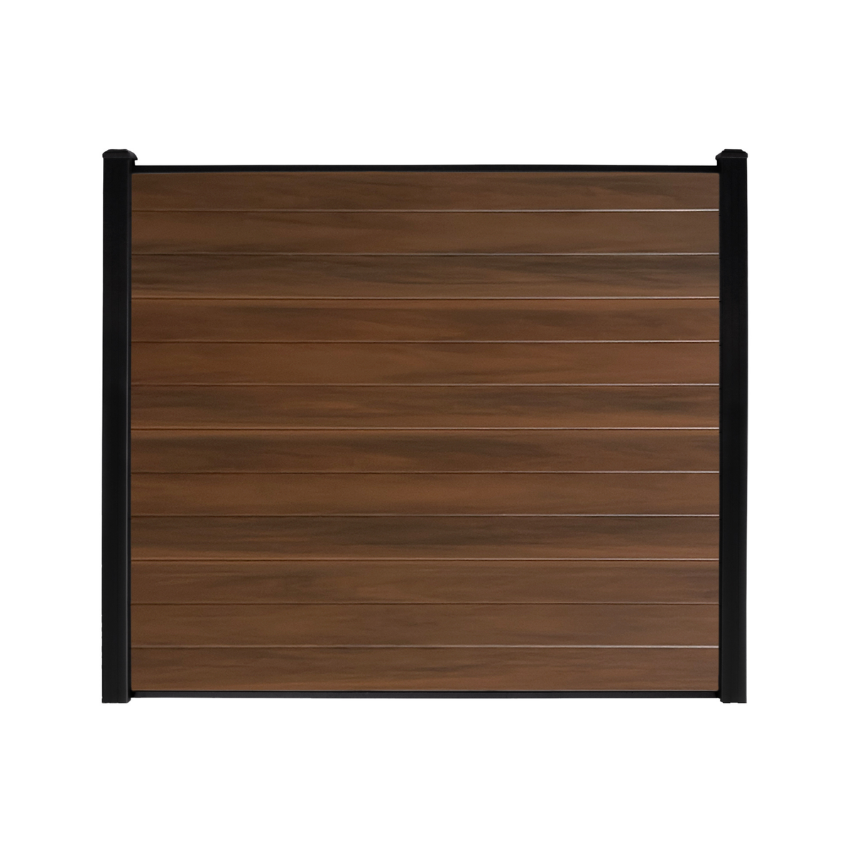 Horizontal Vinyl Fence Panel - Woodgrain Brown (6 ft. x 6 ft.)