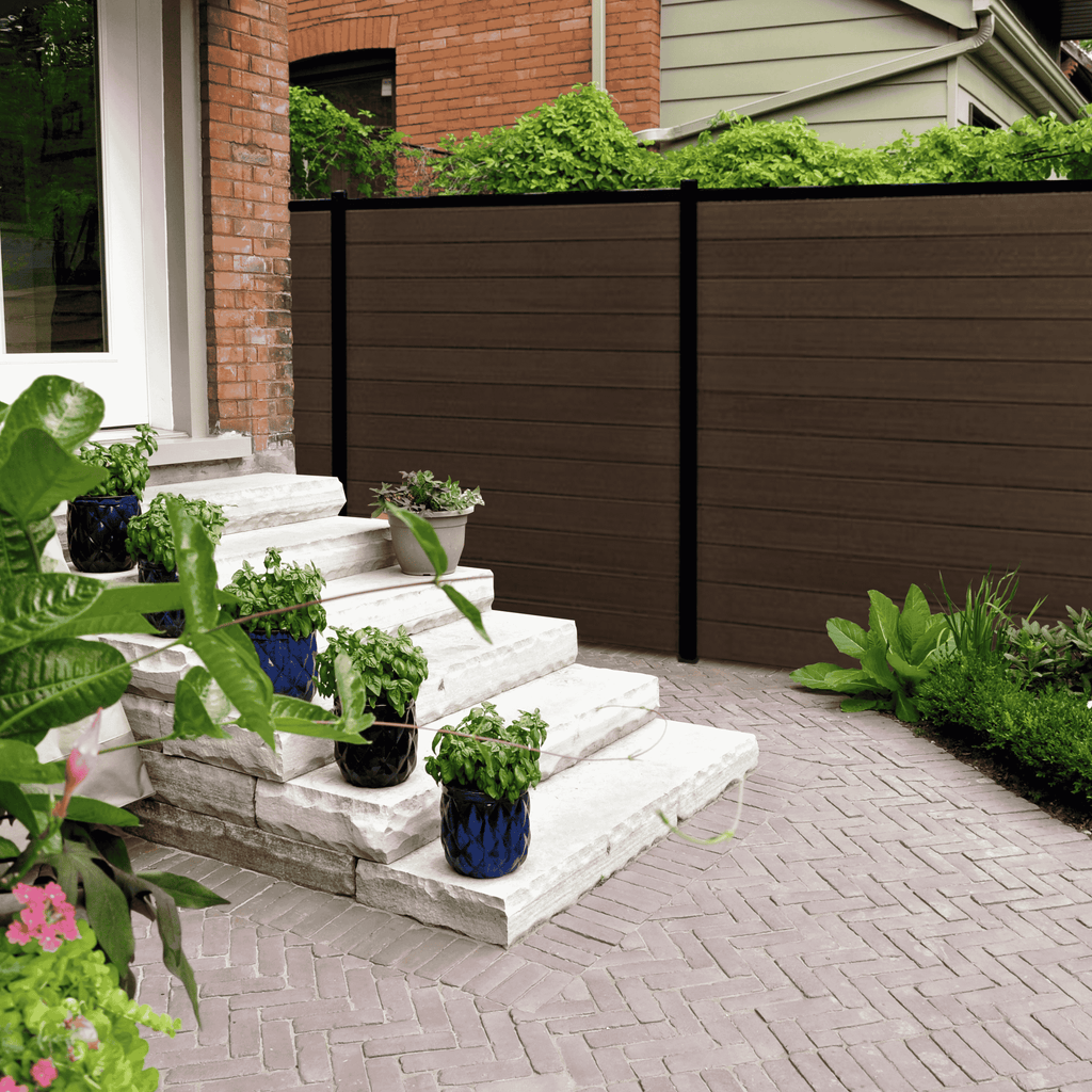 Aluminum 6 ft. Surface Mount Fence Post - Black (3.15 in. x 3.15 in. x 6 ft.)