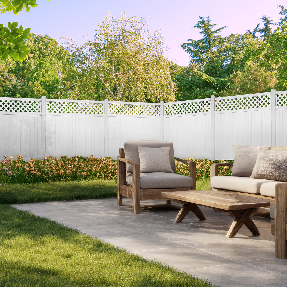 Vinyl Fence Lattice Panel - White - (6 ft. x 6 ft.)