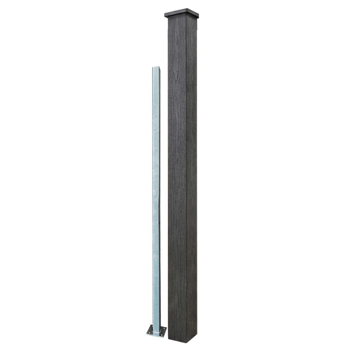 Composite Surface Mount Post - Black (3.94 in. x 3.94 in. x 6 ft.)