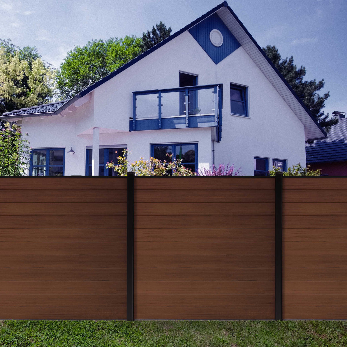 Co-extruded Composite Fence Panel - Brushed Auburn Brown (6 ft. x 6 ft.)