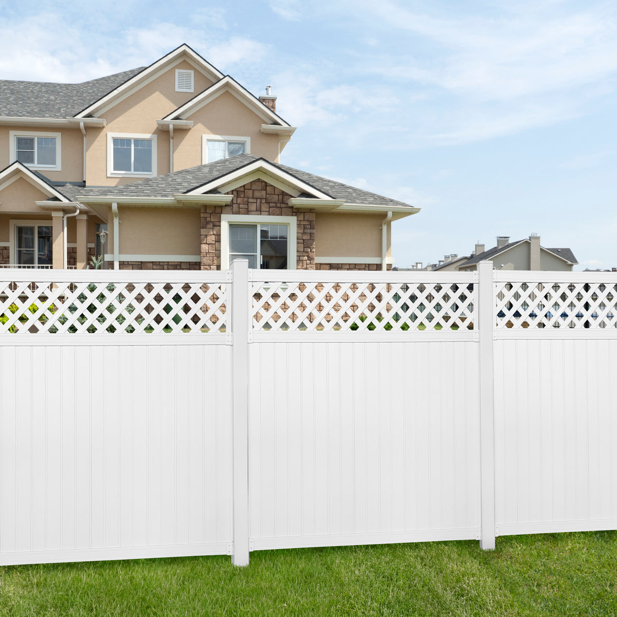 Vinyl Fence Lattice Panel - White - (6 ft. x 6 ft.)