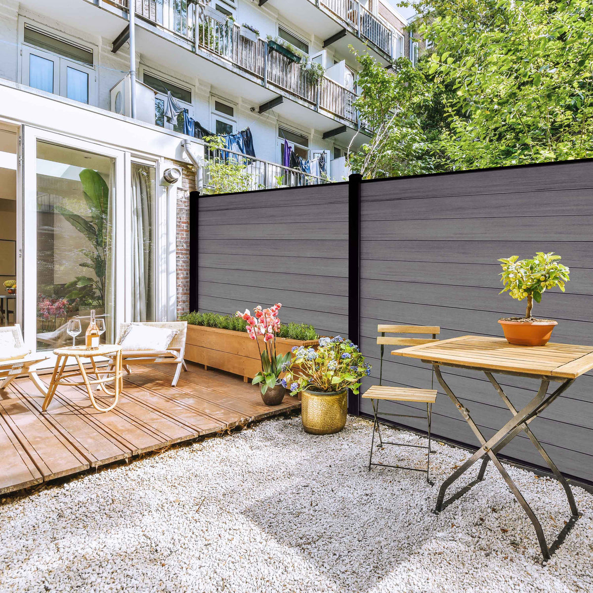 Co-extruded Composite Fence Panel - Brushed Ashwood Gray (6 ft. x 6 ft.)