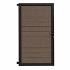 Aluminum Gate Frame Kit with Boards - Woodgrain Brown (3 ft. x 6 ft.)