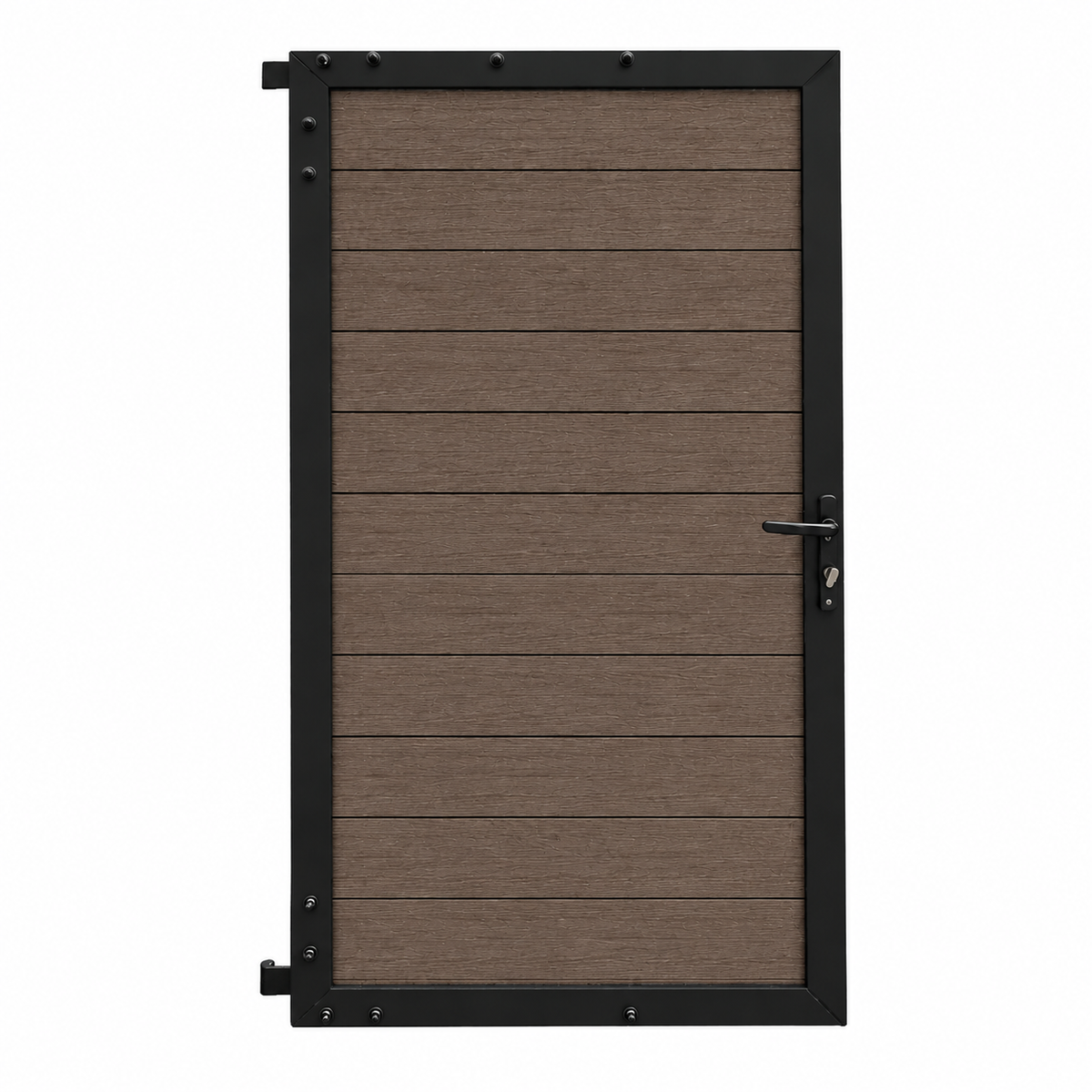 Aluminum Gate Frame Kit with Boards - Woodgrain Brown (3 ft. x 6 ft.)
