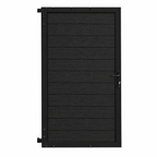 Aluminum Gate Frame Kit with Boards - Woodgrain Black (3 ft. x 6 ft.)