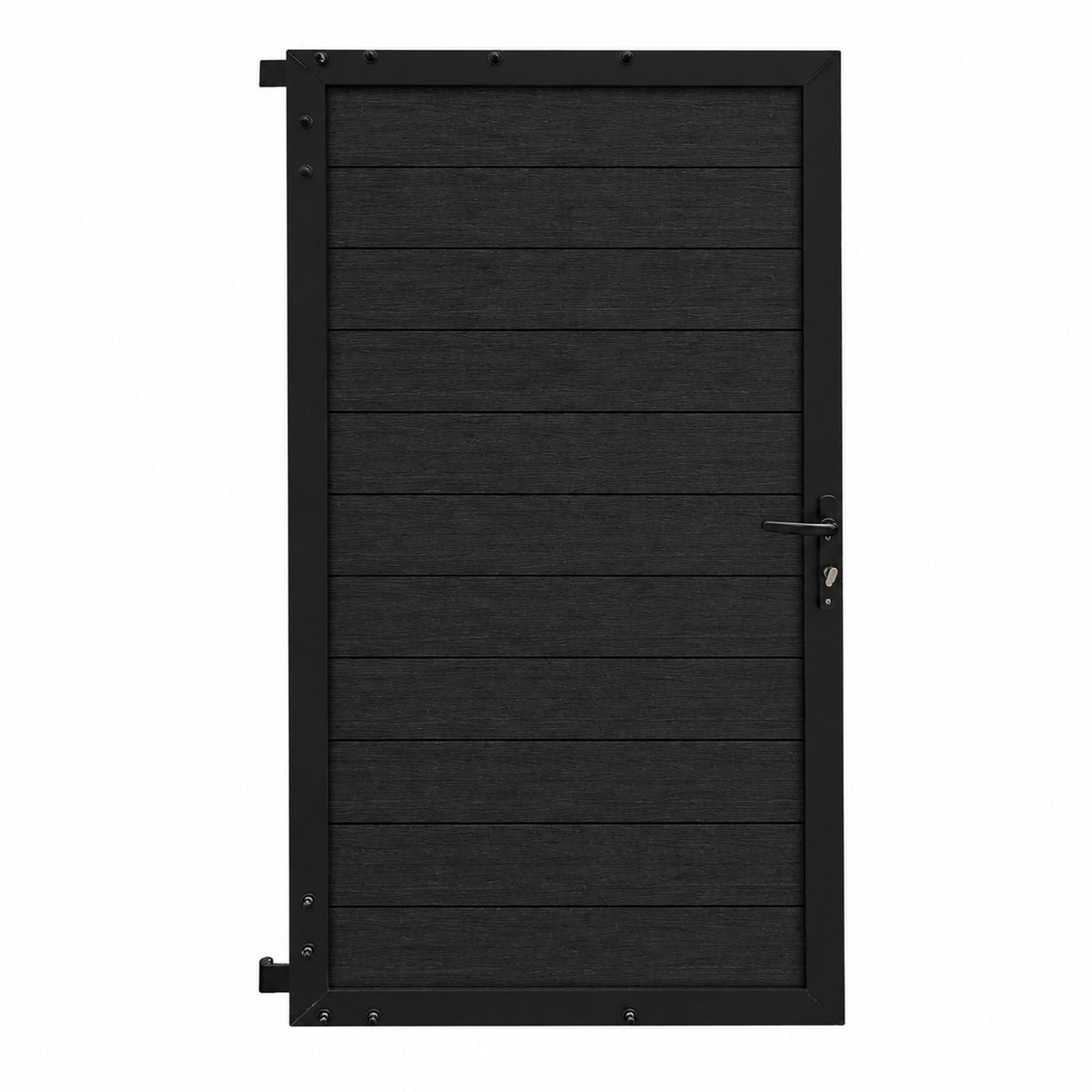 Aluminum Gate Frame Kit with Boards - Woodgrain Black (3 ft. x 6 ft.)