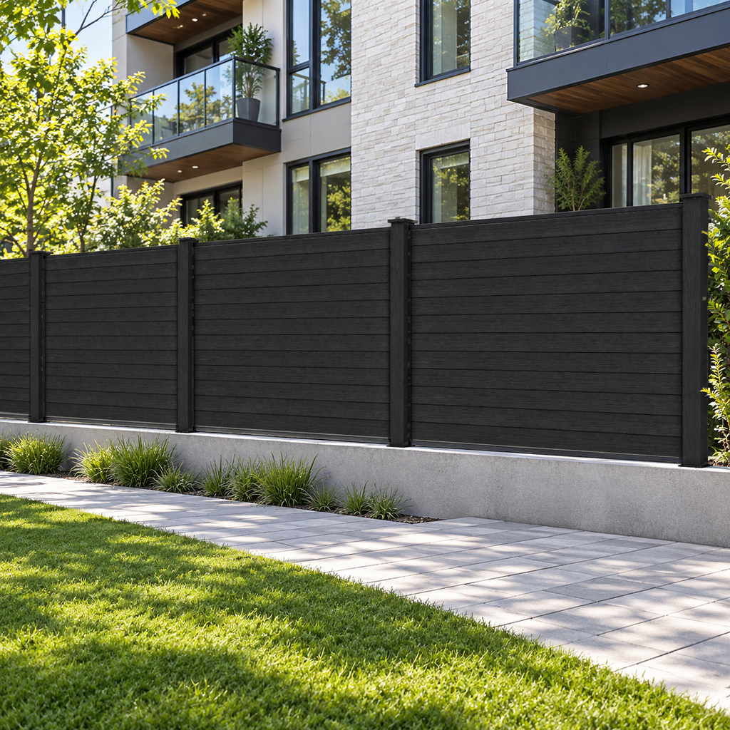 Composite Fence Panel - Woodgrain Black (6 ft. x 6 ft.)