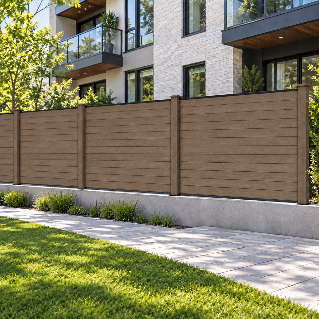 Composite Fence Panel - Woodgrain Brown (6 ft. x 6 ft.)