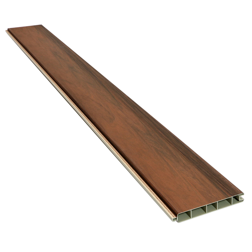 Horizontal Vinyl Fence Panel - Woodgrain Brown (6 ft. x 6 ft.)